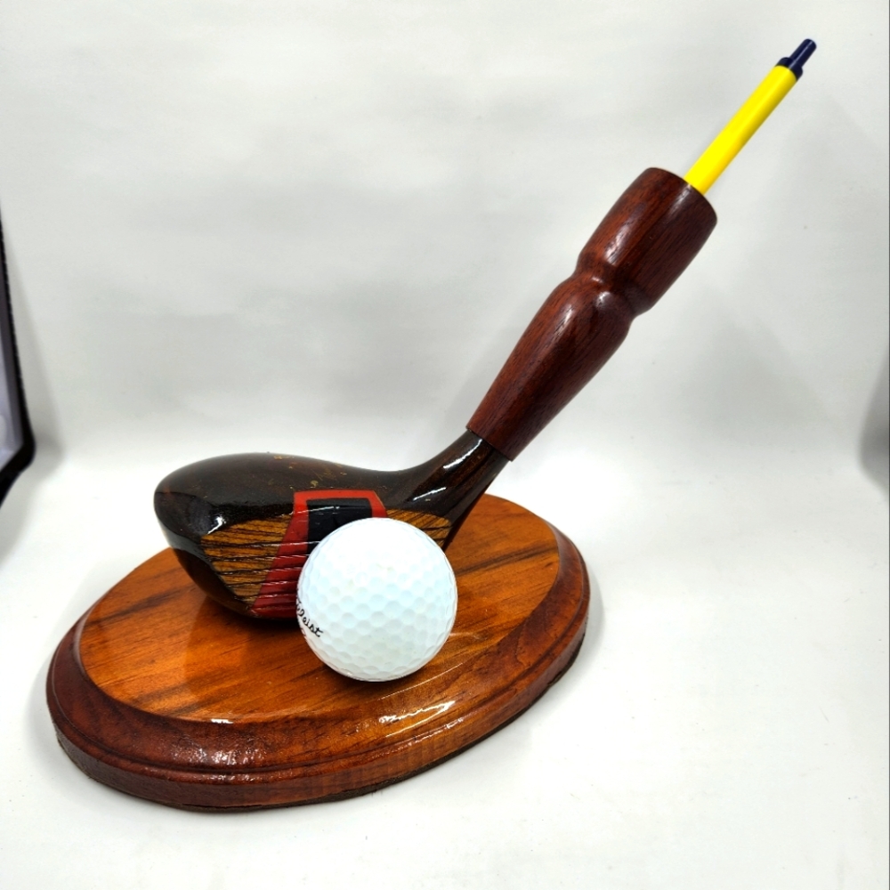 Pen holder made with real Wilson Tommy Jacobs vintage golf club & ball Office